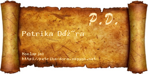 Petrika Dóra névjegykártya
